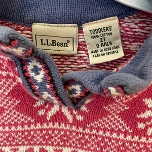 L.L. Bean Pink Toddler Sweater